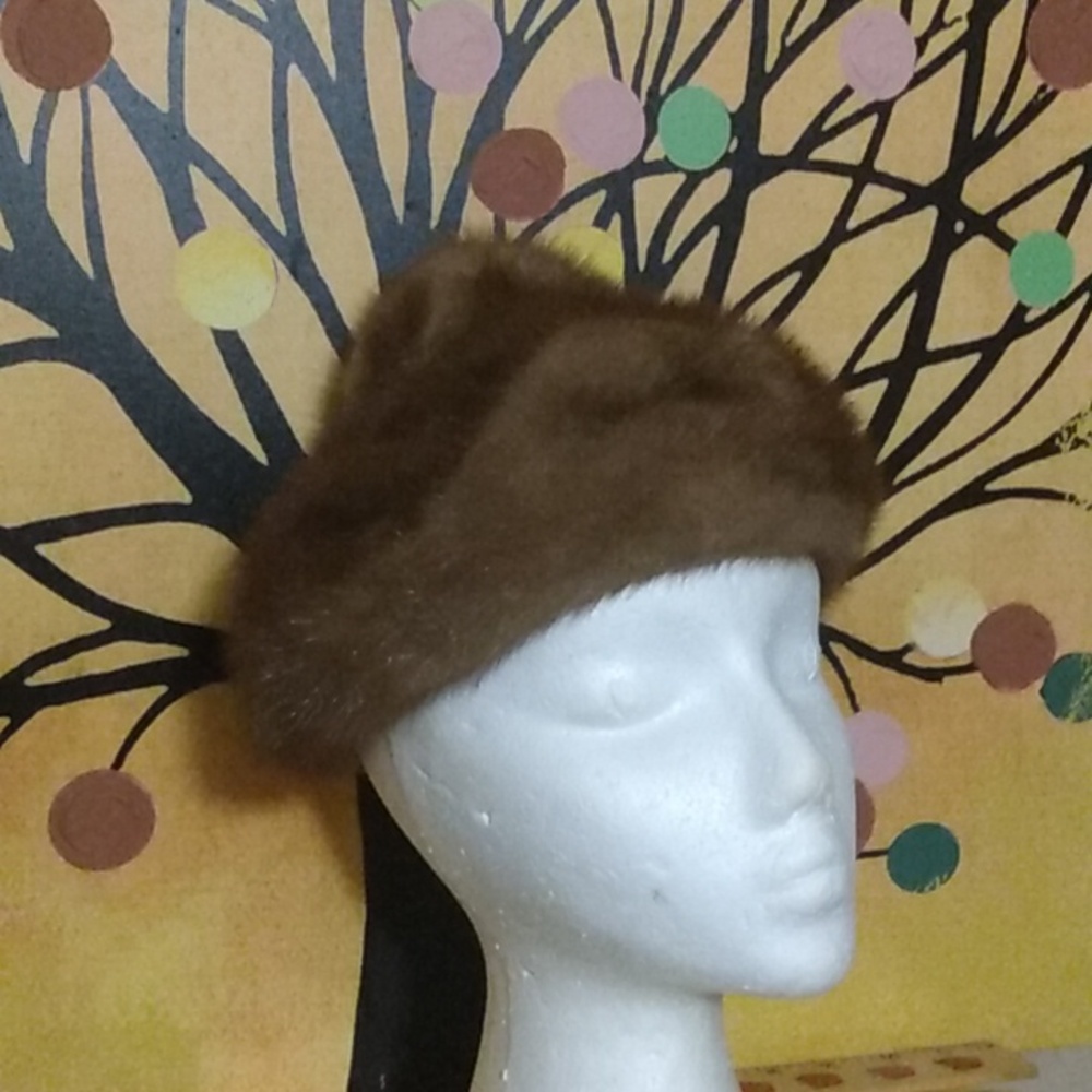 C addie Mobwife Vintage Mcm Mink Fur Cap Hat
